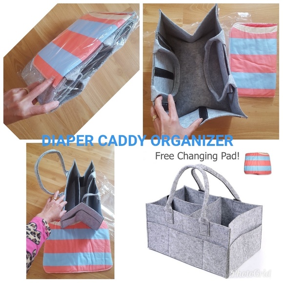 diaper caddy with changing pad